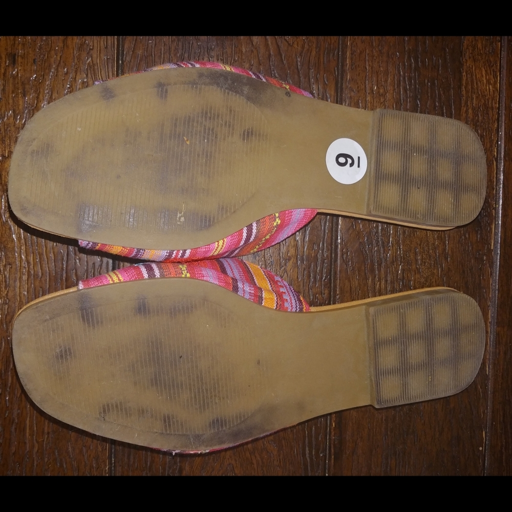 Serape floral embroidery slide sandals A&P denim - Picture 7 of 8